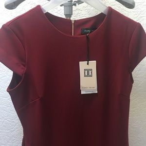 Ivanka Trump Cap Sleeve Ruffle Sheath dress